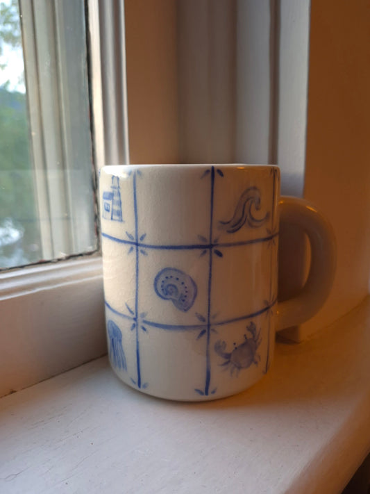 Delft Tile Mug, Coastal