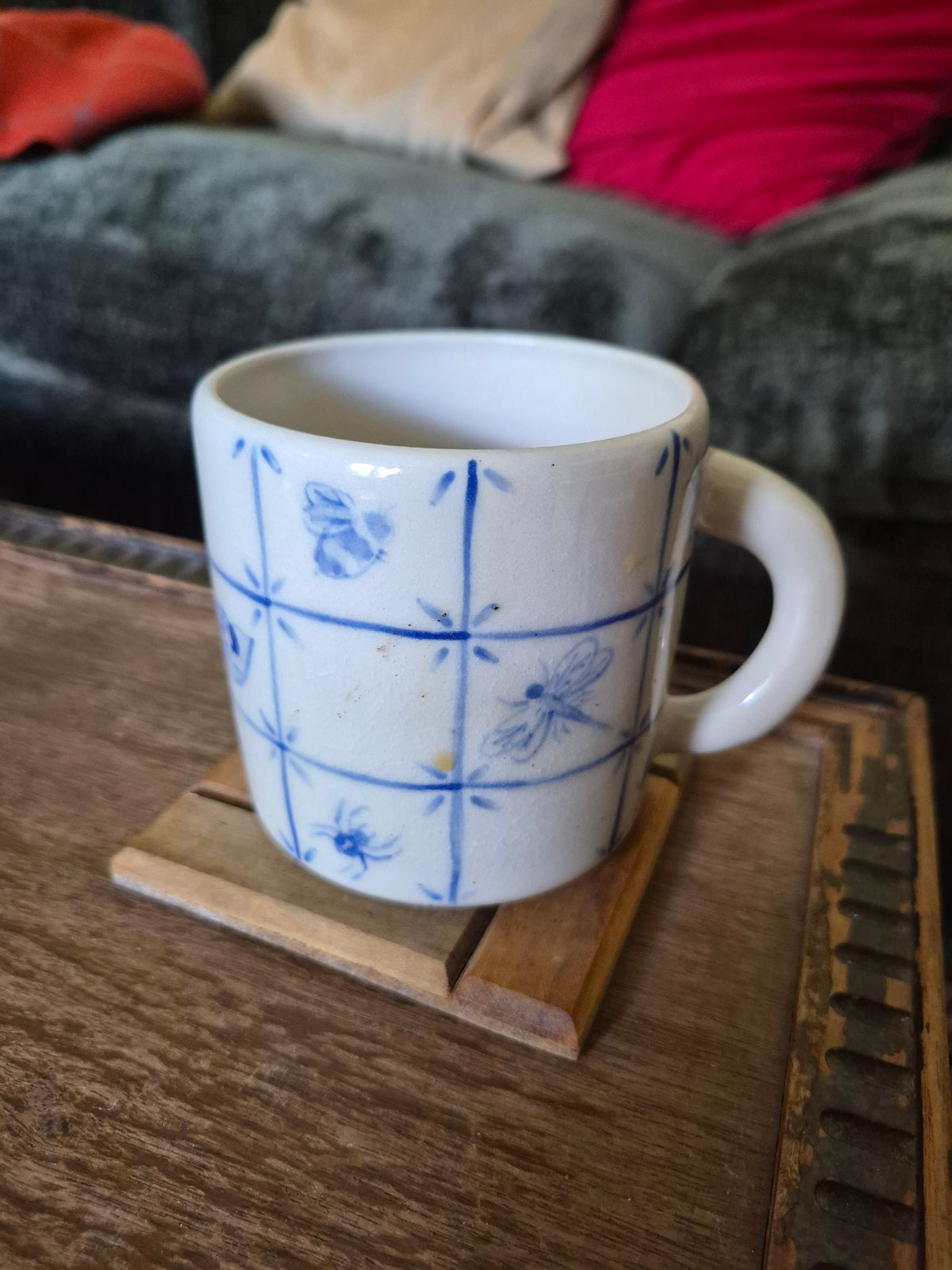 Delft Tile Mug, Insects