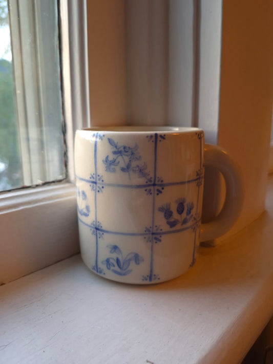 Delft Tile Mug, Flowery