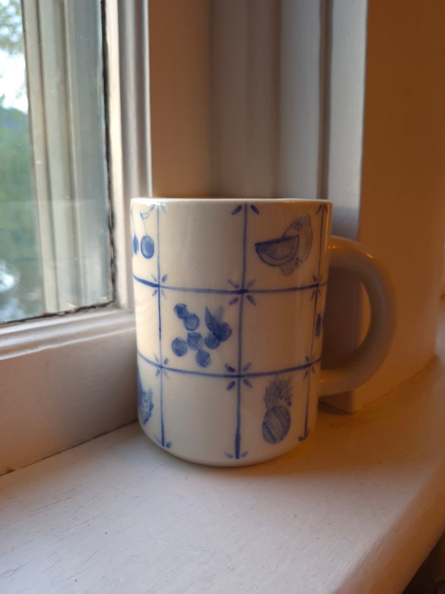 Delft Tile Mug, Fruits
