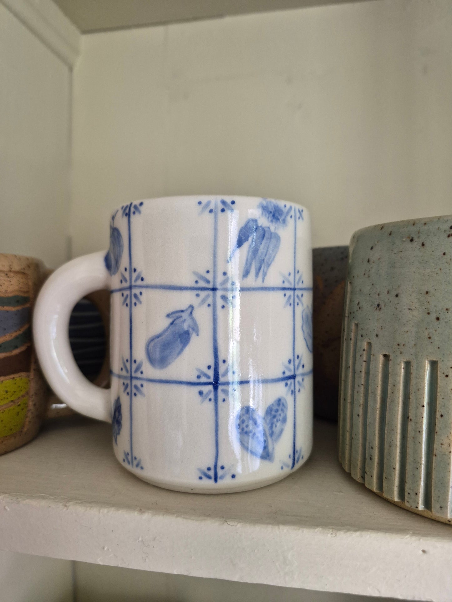 Delft Tile Mug, Vegetables