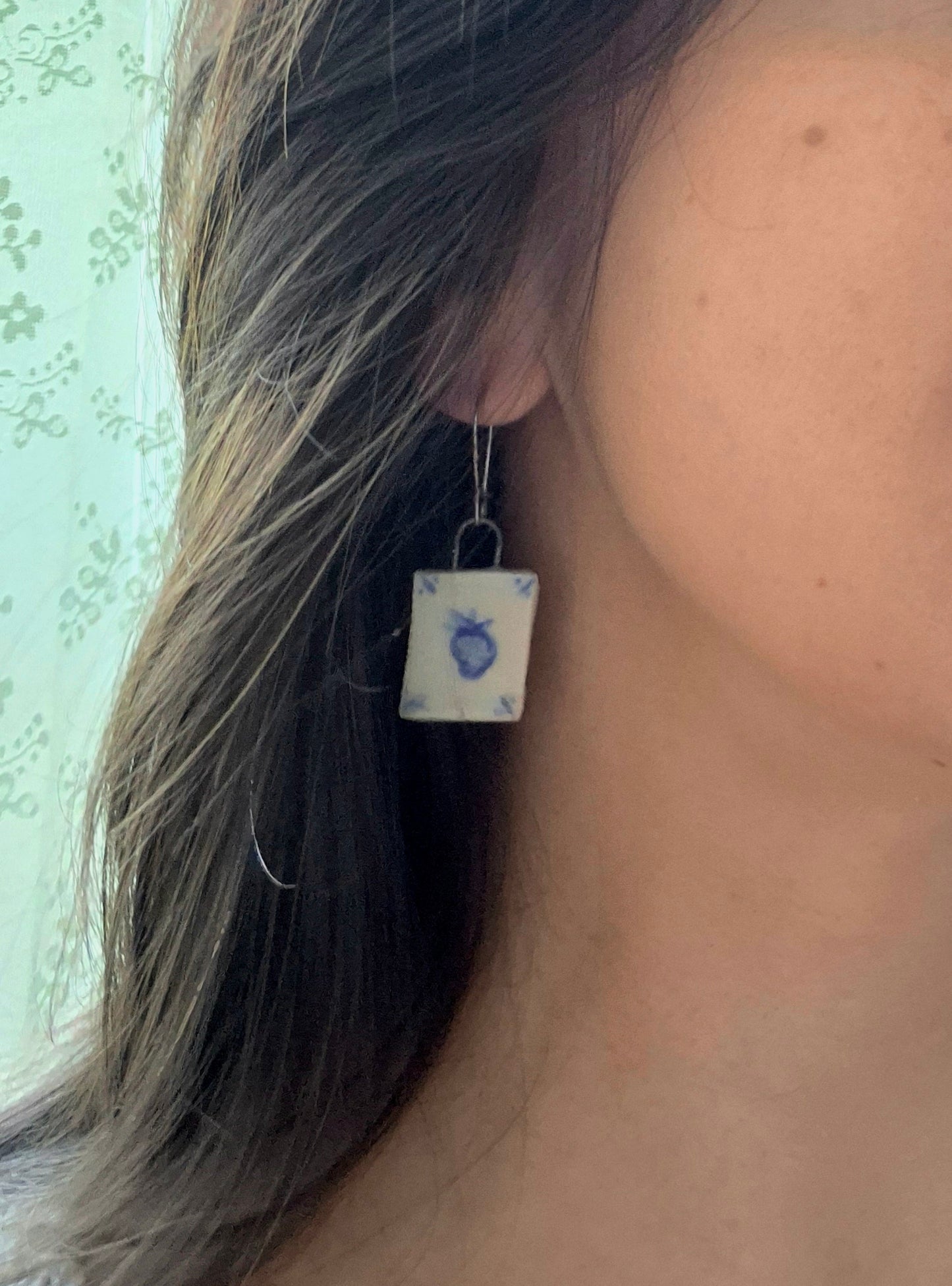 Delft Tile Earrings, Laundry