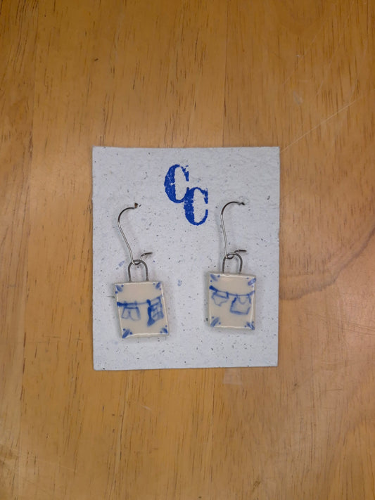 Delft Tile Earrings, Laundry