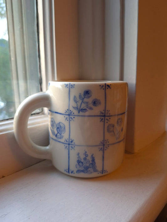 Delft Tile Mug, Flowery